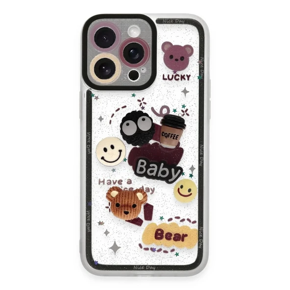 Apple İphone 14 Pro Max Kılıf Sweet Desenli Silikon Kapak - Sarı ürün görseli 1