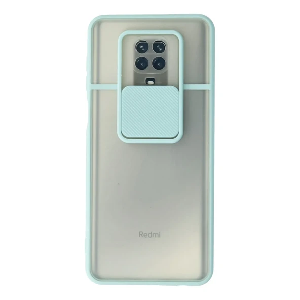 Xiaomi Redmi Note 9 Pro Kılıf Palm Buzlu Kamera Sürgülü Silikon - Turkuaz ürün görseli 1