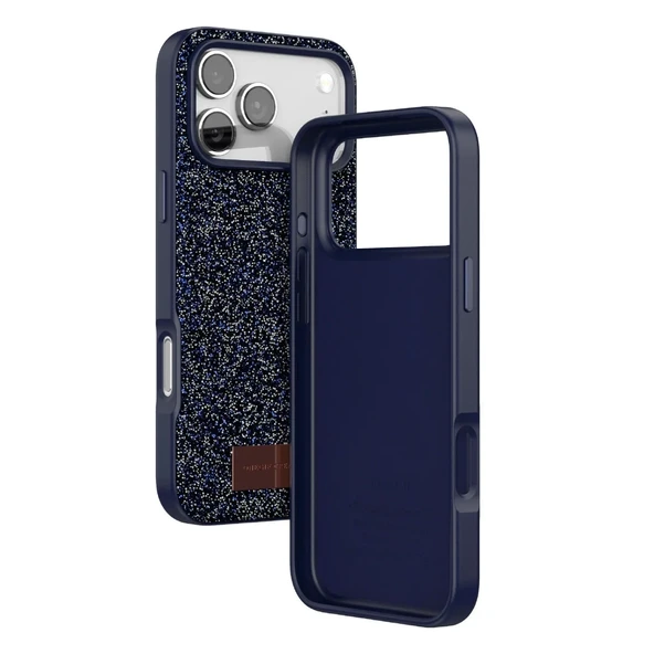 Onegif Apple İphone 17 Pro Bright Simli Kapak - Mavi - Resim 3