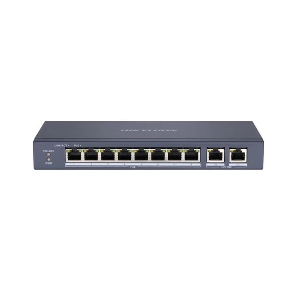 HIKVISION DS-3E0310P-E/M 8 PORT 10/100 + 2 PORT GIGABIT UPLINK 60W POE METAL KASA SWITCH ürün görseli 1