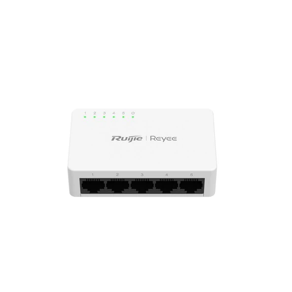 RUIJIE REYEE RG-ES05F 5 PORT 10/100 TAK CALISTIR PLASTIK KASA SWICH ürün görseli 1