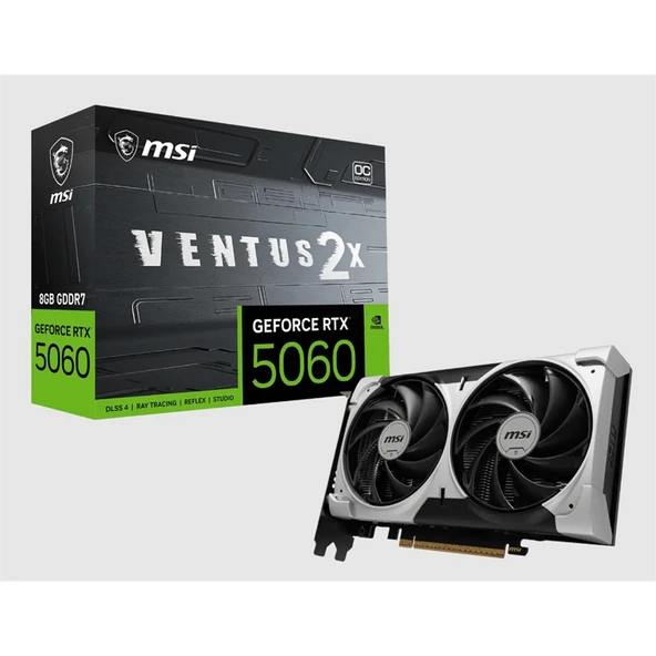 MSI GEFORCE RTX5060 8G VENTUS 2X OC V1 8GB GDDR7 128BIT 1XHDMI 3XDP EKRAN KARTI ürün görseli 1