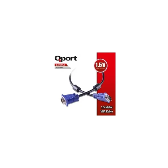 QPORT Q-VGA1.5 15 PIN FILTRELI VGA KABLO 1.5MT ürün görseli 1