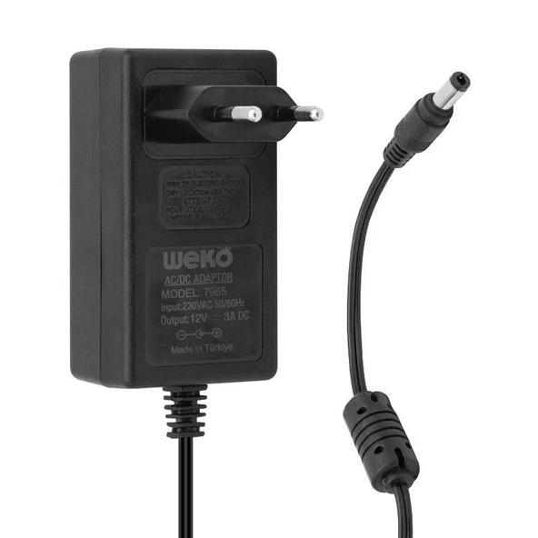 CCTV-ADAPTÖR 7965 1203 12VOLT 3AMPER DC PLASTİK KASA ADAPTÖR(YERLİ ÜRETİM) ürün görseli 1