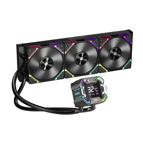 1ST PLAYER X STARSHIP E X360E MM SİYAH ARGB DİJİTAL EKRAN AM5 / LGA 1851 İŞLEMCİ SIVI SOĞUTUCU ürün görseli 1