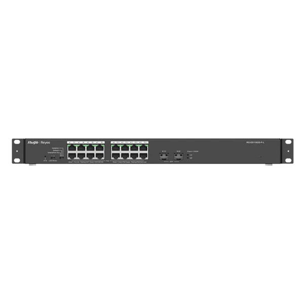 RUIJIE REYEE RG-ES118GS-P-L 16 PORT GIGABIT + 2 PORT 1GB SFP 247W POE RACKMOUNT SWITCH ürün görseli 1