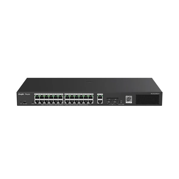 RUIJIE REYEE RG-ES228GS-P 24 PORT GIGABIT+2XGB RJ45/SFP UPLINK CLOUD YÖNETİLEBİLİR 370W POE RACKMOUNT SWITCH ürün görseli 1