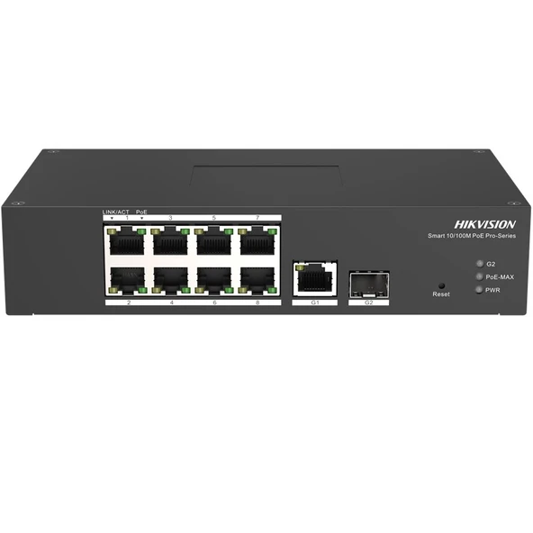 HIKVISION DS-3T1310P-SI/HS 8 PORT 10/100+1 PORT RJ45/1 PORT SFP UPLINK YÖNETİLEBİLİR 120W POE ENDÜSTRİYEL SWITCH ürün görseli 1