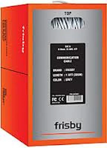 FRISBY FR-CAT601 305MT 0.58MM 23AWG CAT6 UTP KABLO GRİ ürün görseli 1