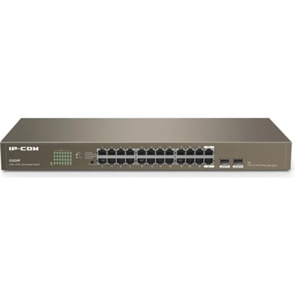 IP-COM IP-G1024F 24 PORT GIGABIT + 2X1GB SFP UPLINK RACKMOUNT SWITCH ürün görseli 1
