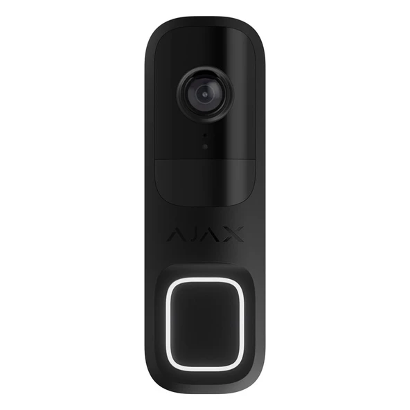AJAX DOORBELL 4MP 6 METRE IR LED ÇİFT YÖNLÜ KONUŞMA ONVIF WIFI GÖRÜNTÜLÜ KAPI ZİLİ SİYAH ürün görseli 1