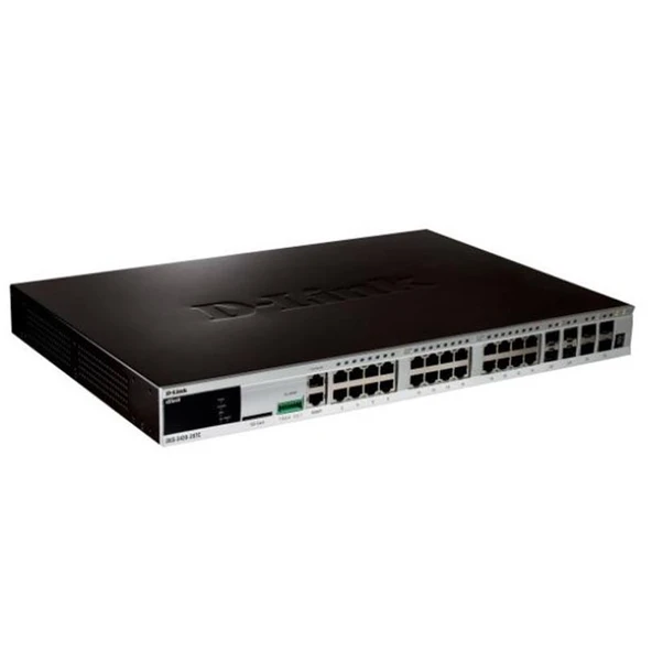D-LINK DGS-3420-28TC 24 PORT GIGABIT + 4X10GB SFP COMBO STACKABLE L2+ RACKMOUNT SWITCH ürün görseli 1