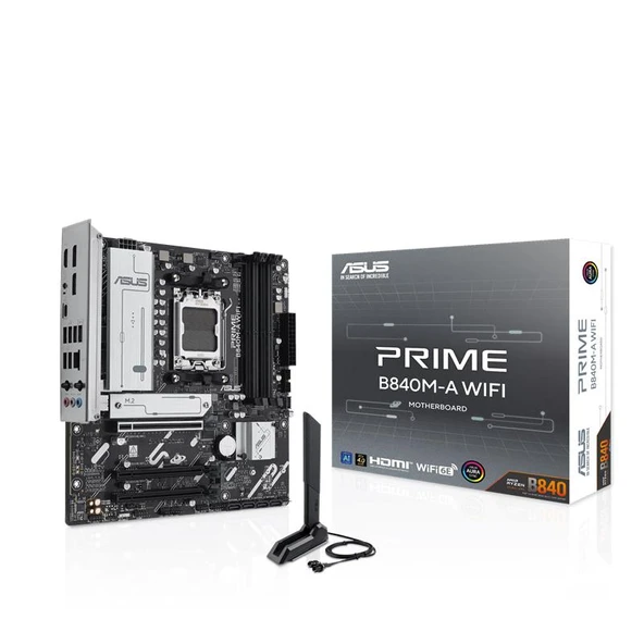 ASUS PRIME B840M-A WIFI DDR5 7600MT/S 1XHDMI 2XDP 3XM.2 AM5 (AMD AM5 9000/8000/7000 SERİLERİ İLE UYUMLU) ürün görseli 1