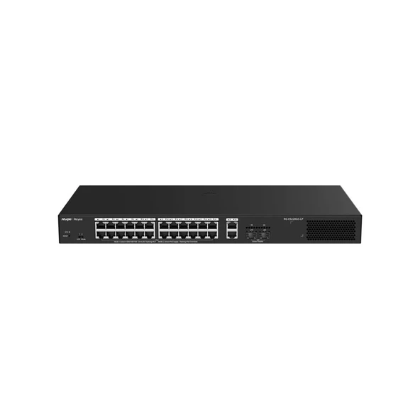 RUIJIE REYEE RG-ES228GS-LP 24 PORT GIGABIT+2XGB RJ45/SFP UPLINK CLOUD YÖNETİLEBİLİR 250W POE RACKMOUNT SWITCH ürün görseli 1