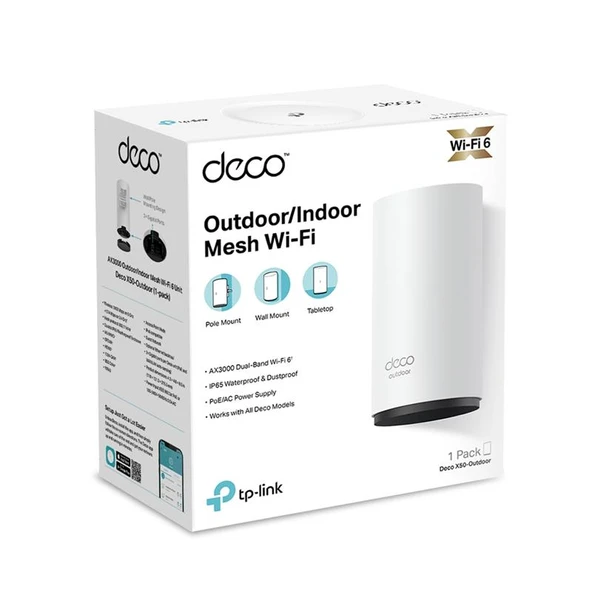 TP-LINK DECO X50-OUTDOOR AX3000 MESH EV WI-FI 6 SİSTEMİ (TEKLİ) ürün görseli 1