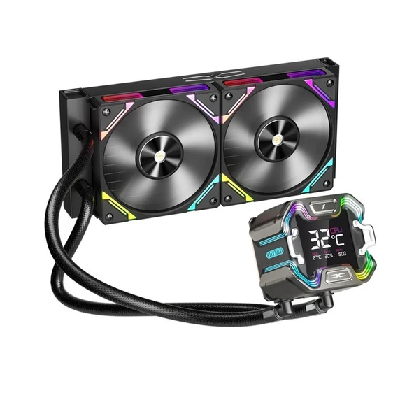 1ST PLAYER X STARSHIP E X240E MM SİYAH ARGB DİJİTAL EKRAN AM5 / LGA 1851 İŞLEMCİ SIVI SOĞUTUCU ürün görseli 1