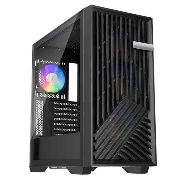 1ST PLAYER FD8 SİYAH 750W 80+ ARGB 6X12CM FAN TEMPERLİ CAM MESH USB 3.0 E-ATX KASA ürün görseli 1