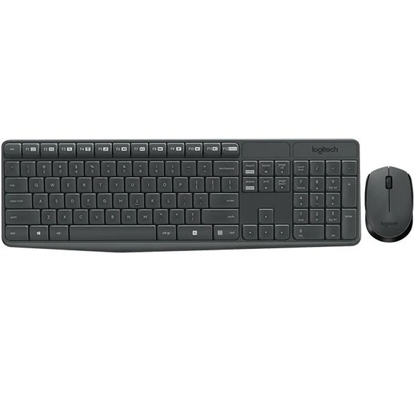 LOGITECH MK235 Q TR KABLOSUZ KLAVYE MOUSE SET GRİ 920-007925 ürün görseli 1