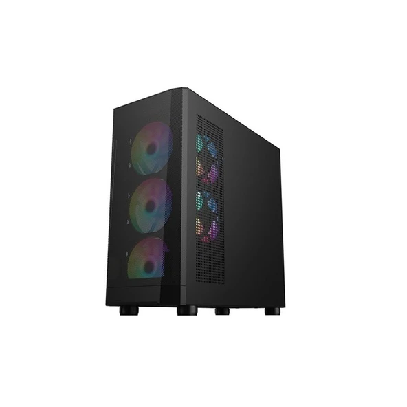 1ST PLAYER FD5-M SİYAH 600W 80+ ARGB 4X12CM FAN TEMPERLİ CAM MESH USB 3.0 M-ATX KASA ürün görseli 1