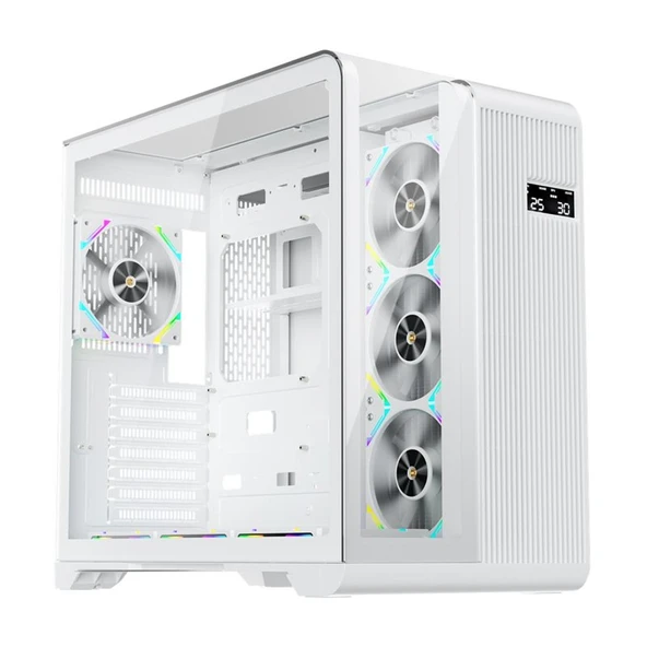 1ST PLAYER RT7 BEYAZ DIGITAL 850W 80+ GOLD FULL MODÜLER 4X12CM ARGB 3 TARAFLI TEMPERLİ CAM USB 3.0 - TYPE C ATX KASA ürün görseli 1