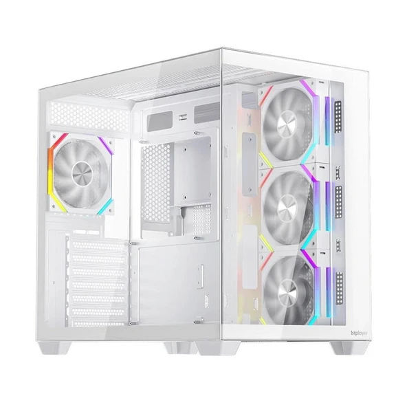 1ST PLAYER BV7 BEYAZ ACK 750W 80+ BRONZE ARGB 4X12CM FAN PANORAMİK TEMPERLİ CAM USB 3.0 ATX KASA ürün görseli 1