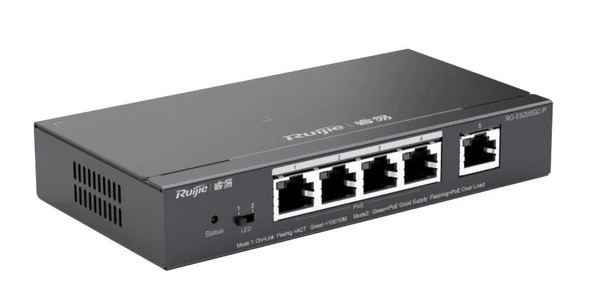 RUIJIE REYEE RG-ES205GC-P 4 PORT GIGABIT+1XGB RJ45 UPLINK L2 CLOUD YÖNETİLEBİLİR 54W POE SWITCH ürün görseli 1