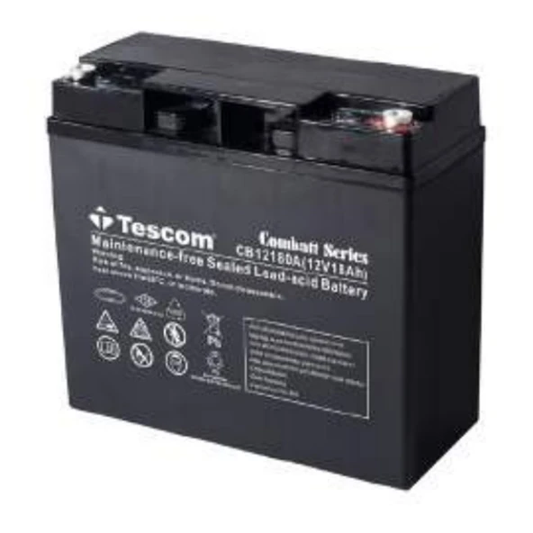 TESCOM COMBATT CBL12-18 12V 18AH TAM BAKIMSIZ KURU AKÜ ürün görseli 1