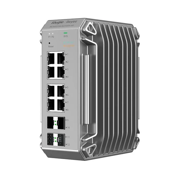 RUIJIE REYEE RG-NIS3100-8GT4SFP-HP 8 PORT GIGABIT +4X1GB SFP ENDUSTRIYEL 240W POE SWITCH ürün görseli 1