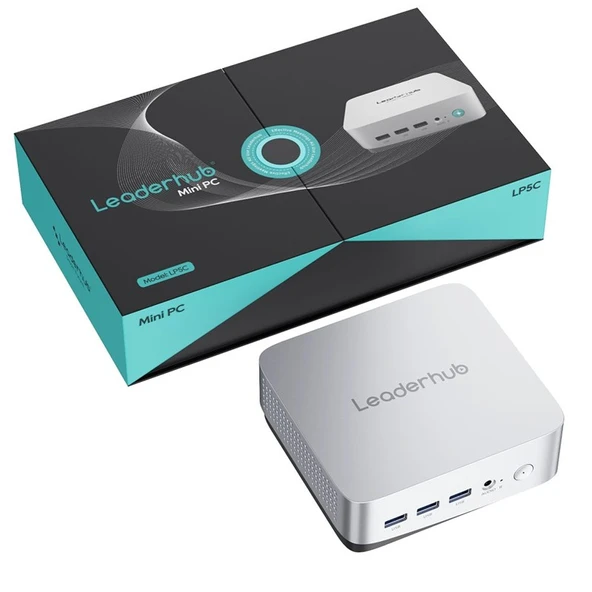 LEADERHUB LP5C I5-12450H 16GB 512SSD WIN11 PRO MINI PC GÜMÜŞ ürün görseli 1