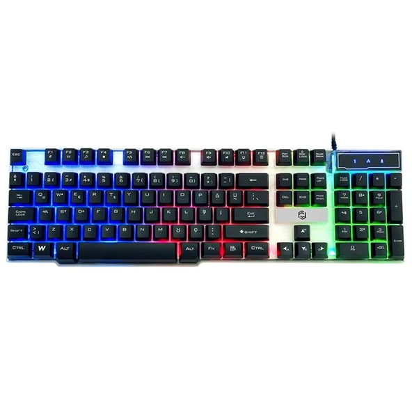 FRISBY FK-G508QU USB Q TR 3 RENKLI IŞIKLI KABLOLU KLAVYE ürün görseli 1