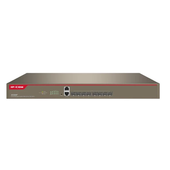 IP-COM X5308F 8 PORT 10GB SFP+ 1X CONSOLE PORT CLOUD YÖNETİLEBİLİR L3 RACKMOUNT SWITCH ürün görseli 1