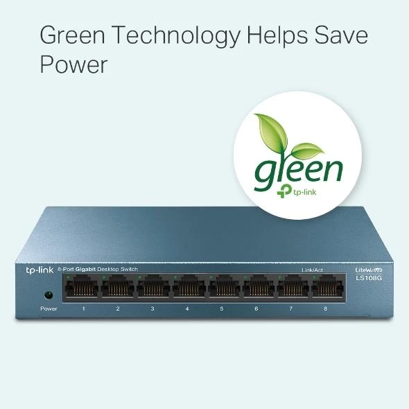 TP-LINK LS108G 8 PORT GIGABIT METAL KASA SWITCH ürün görseli 1
