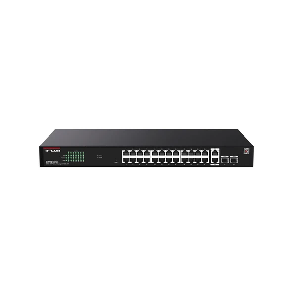 IP-COM G2228P-24-410W 24 PORT GIGABIT+2XRJ45/SFP UPLINK 370W POE CLOUD YÖNETİLEBİLİR RACKMOUNT SWITCH ürün görseli 1