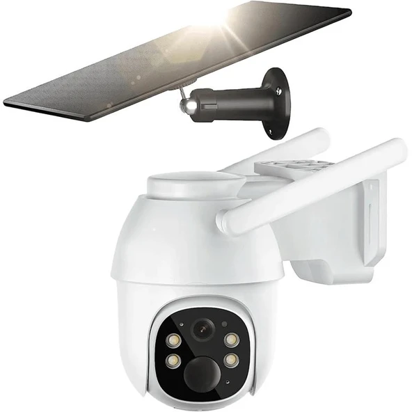 URANIUM ANP-PT3215B4G-SOLAR PANEL 3MP 3.6MM LENS 4G/LTE 15 METRE IR LED/RENKLİ SOLAR PANEL BEYAZ RENK KAMERA(UBOX) ürün görseli 1