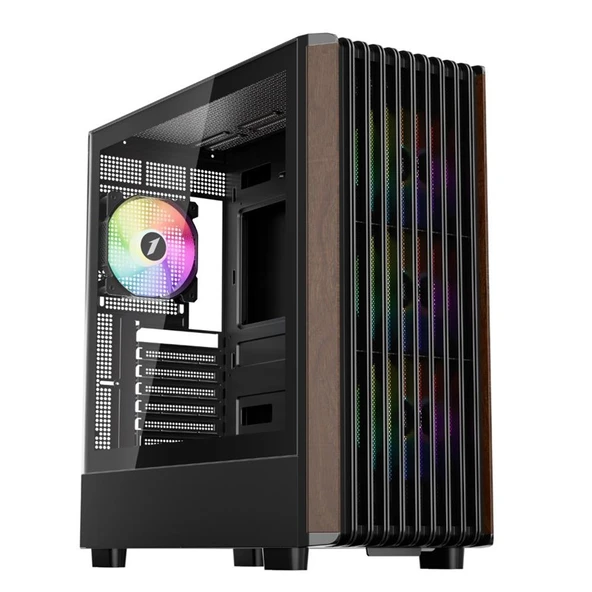 1ST PLAYER WD5 SİYAH 750W 80+ SILVER ATX 3.1 ARGB 4X12CM FAN TEMPERLİ CAM USB 3.0 ATX KASA ürün görseli 1