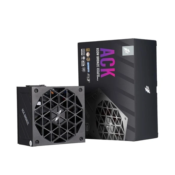 1ST PLAYER ACK 850W 80+ BRONZE AKTİF PFC 14CM FAN 5 YIL GARANTİLİ SİYAH GÜÇ KAYNAĞI ürün görseli 1