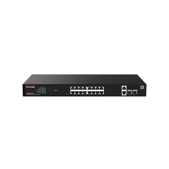 IP-COM G2220P-16-250W 16 PORT GIGABIT+2XRJ45/SFP UPLINK 230W POE CLOUD YÖNETİLEBİLİR RACKMOUNT SWITCH ürün görseli 1