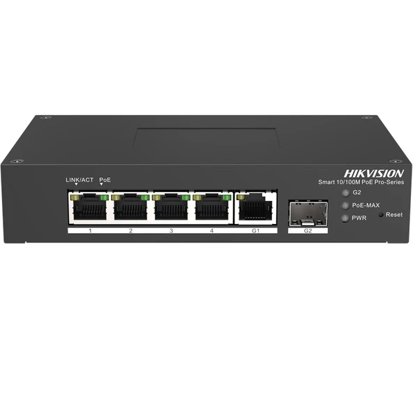 HIKVISION DS-3T1306P-SI/HS 4 PORT 10/100+1 PORT RJ45/1 PORT SFP UPLINK YÖNETİLEBİLİR 60W POE ENDÜSTRİYEL SWITCH ürün görseli 1