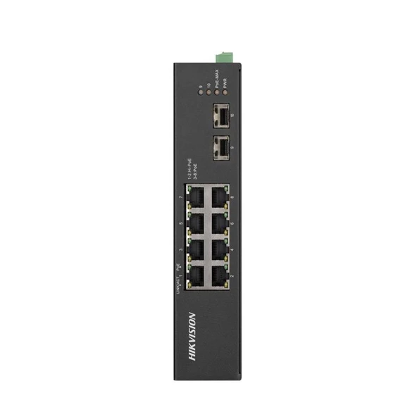 HIKVISION DS-3T0510HP-E/HS 8 PORT GIGABIT+2X1GB SFP UPLINK 110W 300 METRE POE ENDUSTRIYEL SWITCH ürün görseli 1