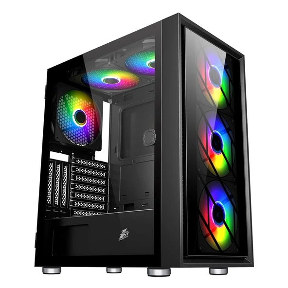1ST PLAYER AR7-G SİYAH 750W 80+ SILVER ATX 3.1 ARGB 4X12CM FAN TEMPERLİ CAM USB 3.0 ATX KASA ürün görseli 1