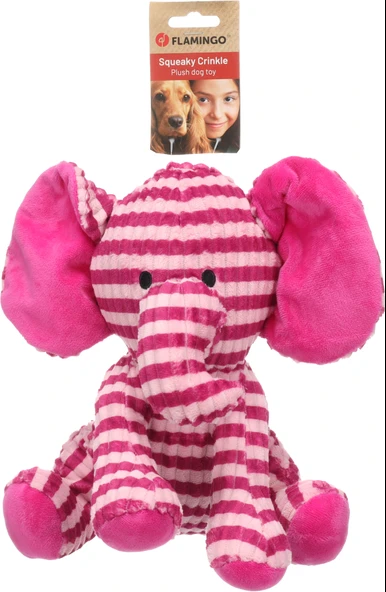 Flamingo Azor Pembe Peluş Fil Oyuncak - Resim 3