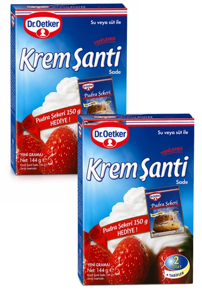 Dr. Oetker Krem Şanti 144 Gr + Pudra Şekeri 150 Gr x 2 Paket ürün görseli 1