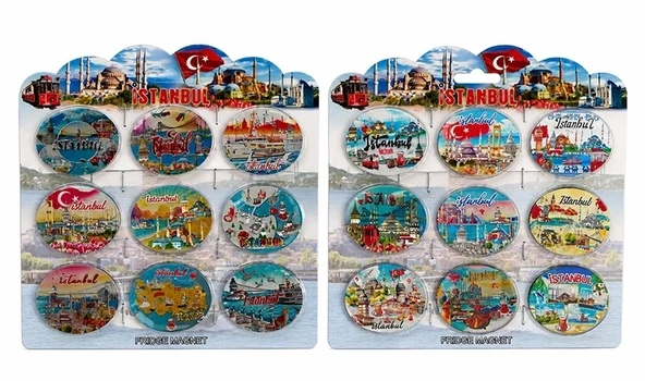 İstanbul Temalı Silikon Buzdolapı Süsü Magnet 9'lu Set Alk5807 ürün görseli 1