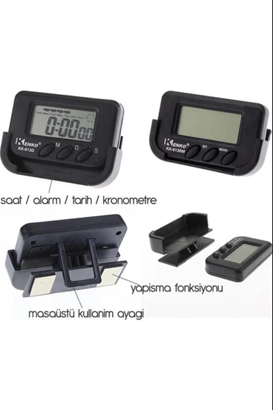 Dijital Mini Masa Araba Saati Kronometre - Resim 2