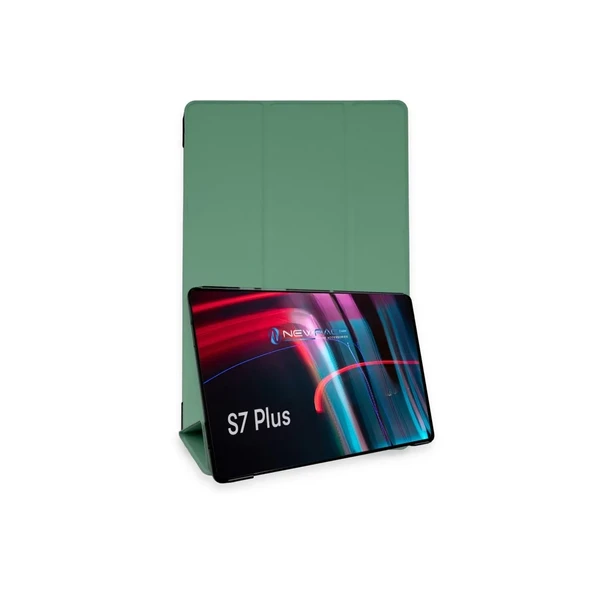 Samsung Galaxy T970 Tab S7 Plus 12.4 Kılıf Tablet Smart Kılıf - Koyu Yeşil ürün görseli 1