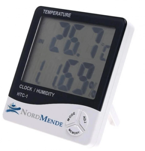 Dijital Termometre Nem Ölçer Saat Alarm Özellikli Lcd Ekran İç Mekan Sıcaklık Göstergesi ürün görseli 1