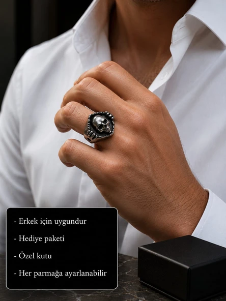Mortis Vanguard Ring Kafatası Figürlü Erkek Yüzük ürün görseli 1