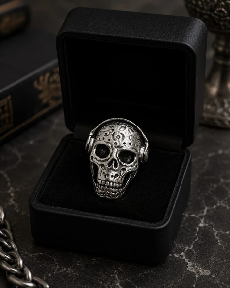 Phantom Skull Ring Phantom Skull Erkek Yüzüğü - Resim 2