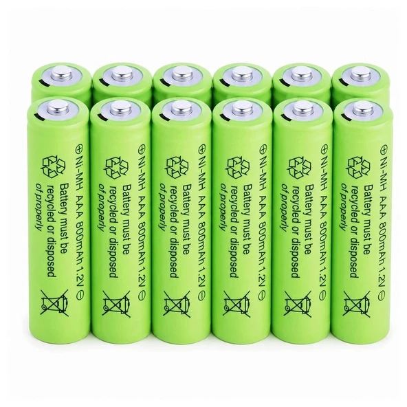 800 Mah 1.2v Aaa Ni-cd Şarj Edilebilir Pil 12 Adet ürün görseli 1