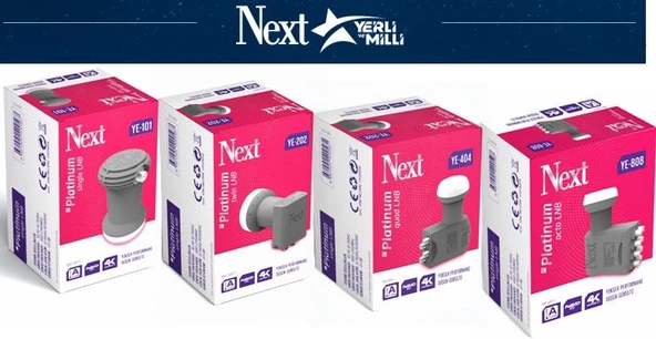 Next YE-404 Platinium 4 Lü Lnb 0.1dB Full HD 4K ürün görseli 1